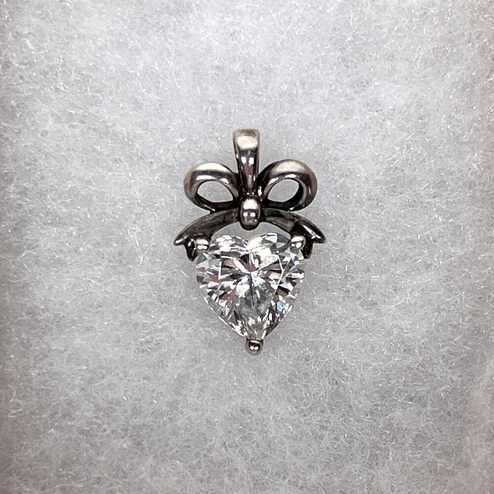 Diamonique Cubic Zirconia Heart in Sterling Silver Pendant
